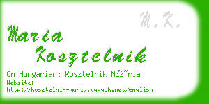 maria kosztelnik business card